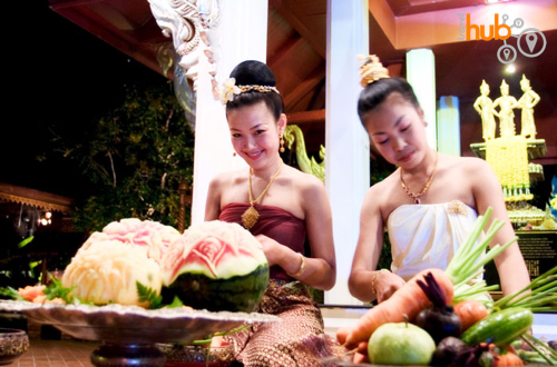 Fruit carving demonstration