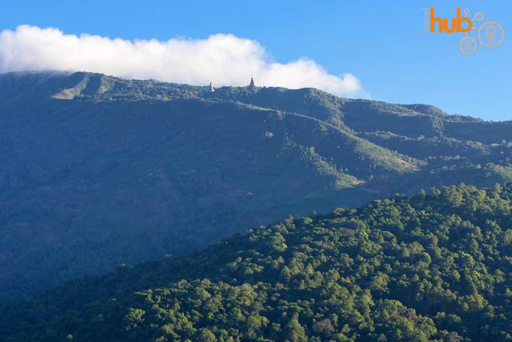 Views up towards the Royal Pagodas