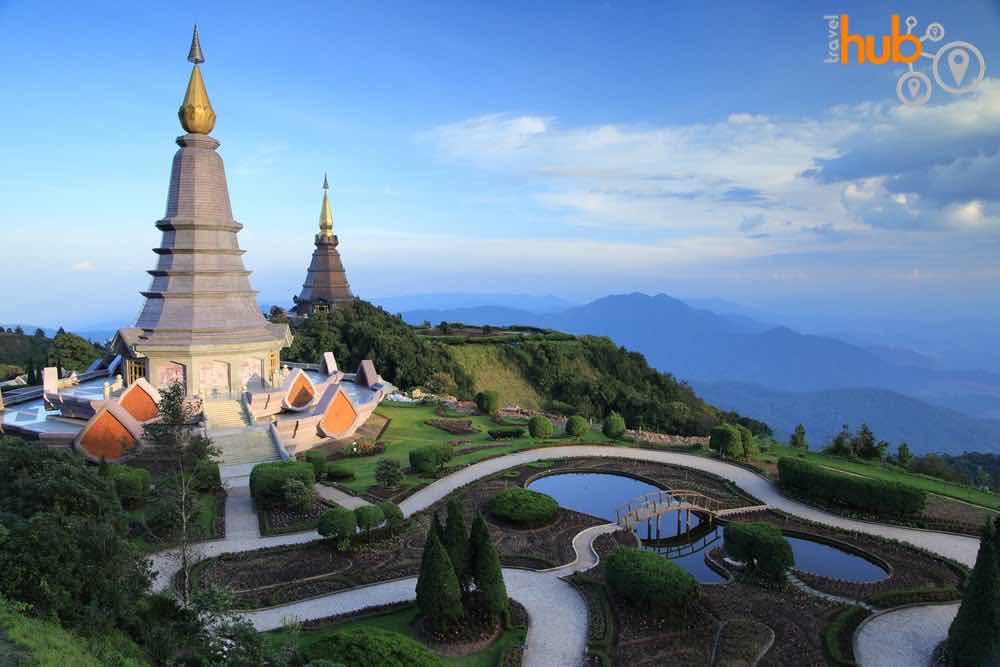 The King and Queen pagodas can be found near the top of the mountain