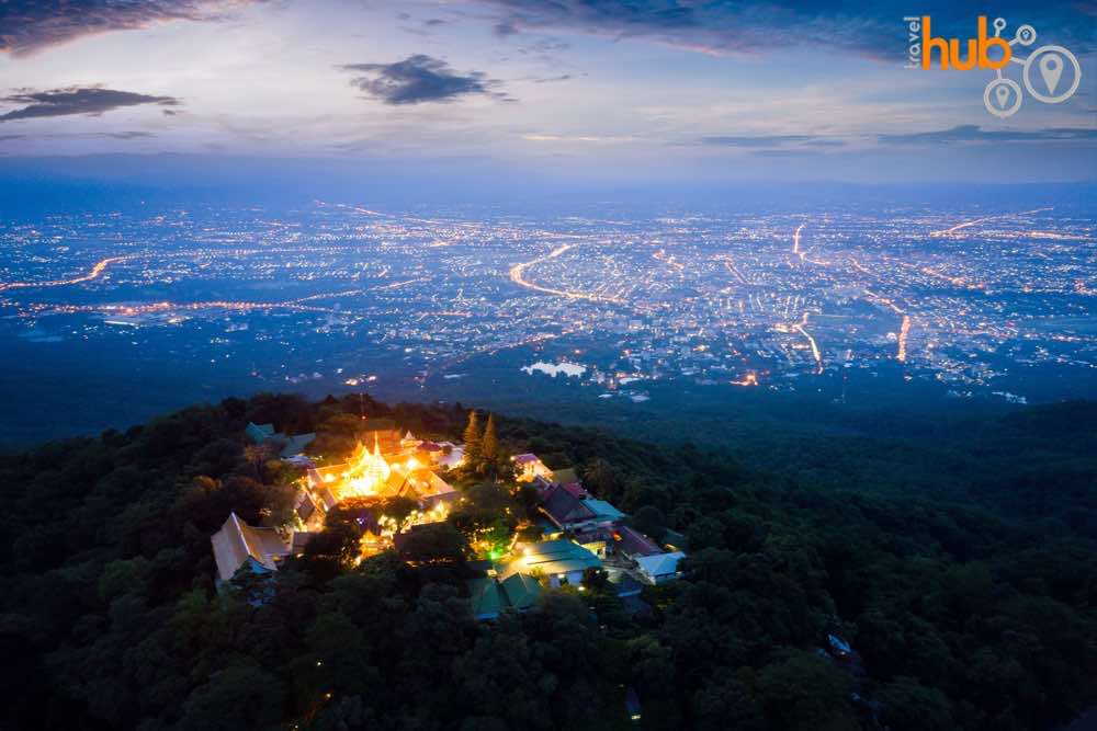 Above Doi Suthep with Chiang Mai below