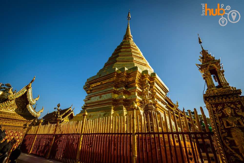 The central chedi at Doi Suthep Temple