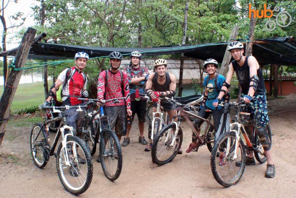 Biking is combined with the rafting