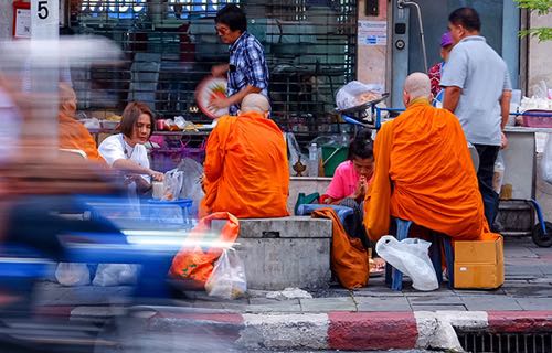 Chiang Mai monks almsgiving